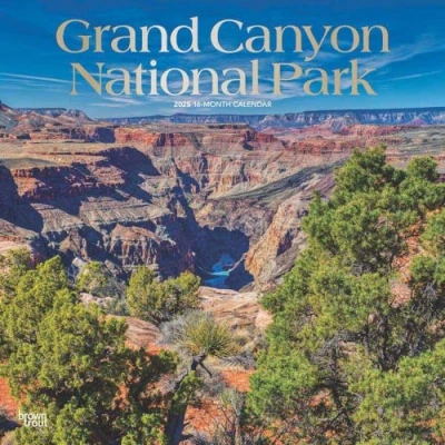 Image of Grand Canyon National Park 2025 12 x 24 Inch Monthly Square Wall Calendar Foil Stamped Cover Plastic Free BrownTrout USA United States of America Scenic Nature