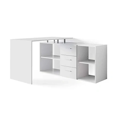 Image of Vicco Corner desk Dante, White, 145 x 120 cm