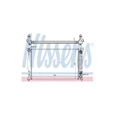 Image of 8E0121251P Engine radiator NISSENS 60300A Aluminium 632mm 399mm 32mm with oil cooler Brazed cooling fins AUDI: A4 B6 Avant, B6/B7 Convertible