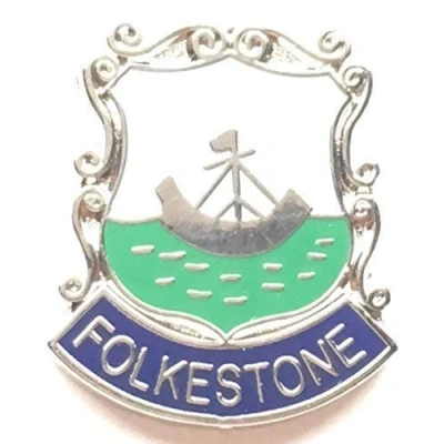 Image of Emblems Gifts Folkestone England Small Quality enamel lapel pin badge T168