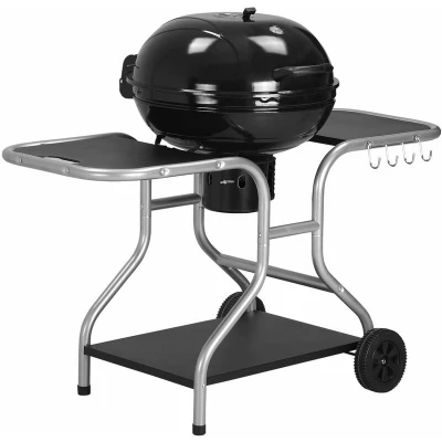Image of Outsunny Deluxe Charcoal Trolley Bbq Garden Patio Barbecue Grill Heating Heat with Wheels