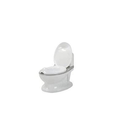 Image of BabyDan Children Training Potty with Flushing Sound. 100% PVC Free. White/Grey