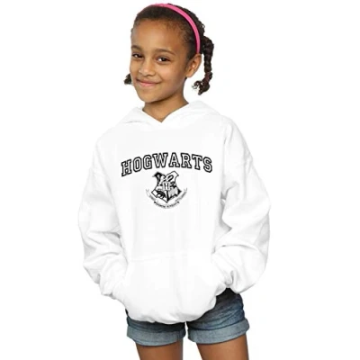 Image of Harry Potter Girls Hogwarts Crest Hoodie White 12 13 Years