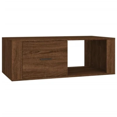 Image of vidaXL Engineered Wood Coffee Table in Brown Oak Finish, Stylish Living Room with Storage, Modern Accent Furniture