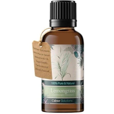 Image of Calmer Solutions Lemongrass 30ml Headache, Muscle Aches, Joint Pain, Pure 100% UK Sourced Natural Essential Oils Professional or Home use Diffusers, Humidifiers, Candles &amp; More