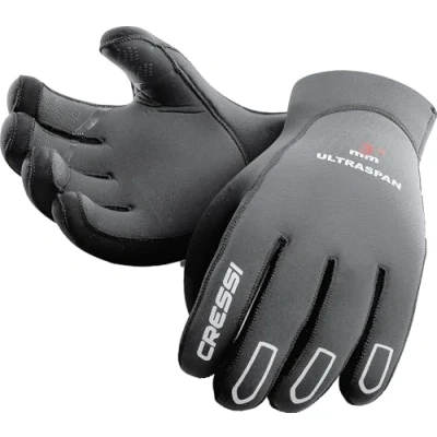 Image of Cressi Ultraspan 5 mm Neoprene Gloves Black, X Small