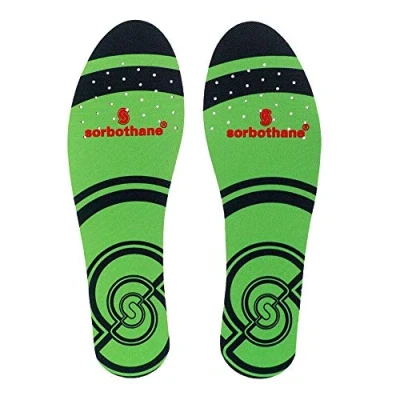 Image of Sorbothane Single Strike Insoles, 39 41 (UK 5.5 7), Shock Absorbing Shoe Soles for Football Boots, Running, or Walking, Impact Reducing Footbeds Plantar Fasciitis, Heel Support, and Ankle Pain