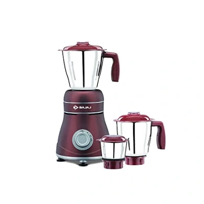 Image of Bajaj Ivora 800W Indian Mixer Grinder with Anti Bacterial Coating and Nutri Pro Feature, 3 Jars, Crimson Red 1 Month Warranty2 Year Motor Warranty