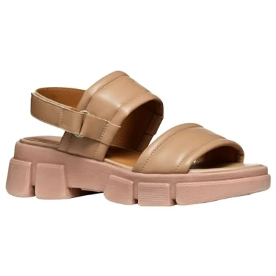 Image of Geox Women&#039;s D Lisbona A Wedge Sandal, Dk Skin, 5 UK
