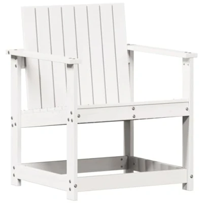 Image of vidaXL Garden Chair White 62x56x77 cm Solid Wood Pine