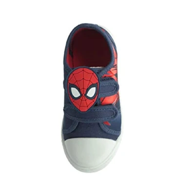 Image of Marvel Boys Spiderman Canvas Pumps Size 10 2 Infant/Junior (Blue/Spiderman Face, Numeric_2)
