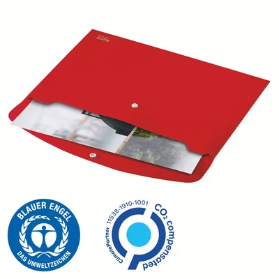 Image of Leitz Recycle Document Wallet Plastic A4 Red (Pack of 10) 46780025