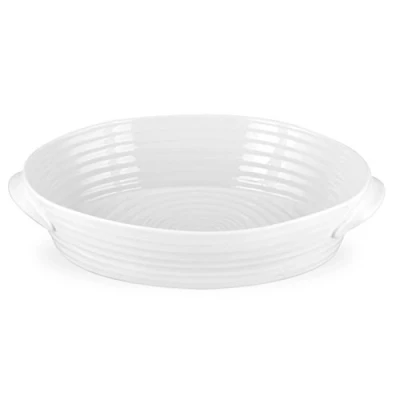 Image of Portmeirion Home &amp; Gifts Lg Oval Roasting Dish White, Ceramic, 23x35x7.5 cm