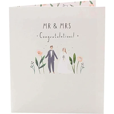 Image of UK Greetings Wedding Card Gift for Bride &amp; Groom Mr Mrs