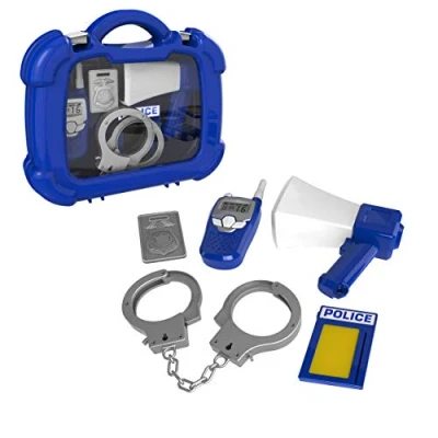 Image of HTI Smart Police Case Accessory Set Toy Emergency Accessories Kit Includes Handcuffs, Walkie talkie, Megaphone &amp; More Great For Boys Girls