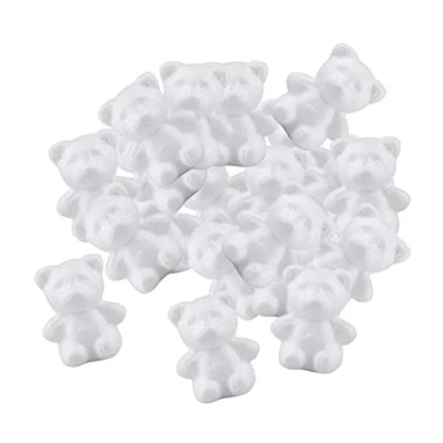 Image of sharprepublic Pack Of 20 Bear Shaped Modelling Polystyrene Styrofoam Ornaments DIY Crafts