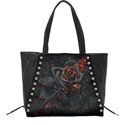 Image of Spiral Burnt Rose Tote Bag PU Leather Studded L