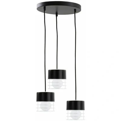 Image of Mao Cluster Pendant Ceiling Light Black, 32cm, 3x E27