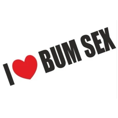 Image of 1st Class Designs I Love Bum Sex Funny Bumper Sticker Car Van Bike Decal Free P&amp;P PRINTED SO PEEL AND STICK