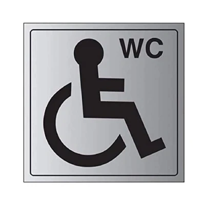 Image of V Safety General Door Disabled WC Sign 150mm x 1.6mm Alu Rigid Plastic
