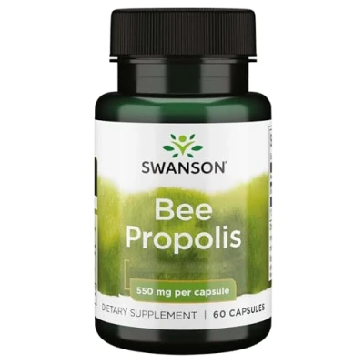 Image of Swanson, Bee Propolis, 550mg, High Dose, 60 Capsules, SOYA Free, Gluten GMO Free