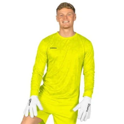 Image of FORZA Men’s Long Sleeve Goalkeeper Jerseys [XS XXL] Premium Football with Sweat Wicking Finish Available in Four Vibrant Colours (UK, Alpha, XS, Regular, Fluro Yellow)