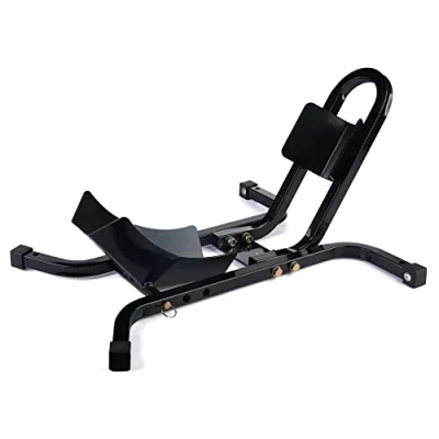 Image of BikeTek Motorcycle Motorbike Front Wheel Chock Locking Stand System 17 21&quot; Adjustable Fixing Holder Support Van Trailer Transport