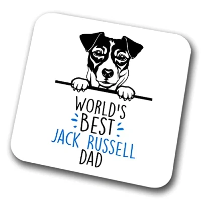 Image of Jack Russell World&#039;s Best Dad Coaster Dog Friend Funny Gift for Birthday Christmas,