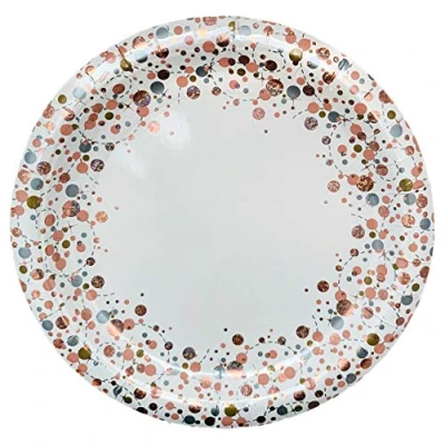 Image of Oaktree Sparkling Fizz Rose Gold 9&quot;/23cm Plates 8pcs