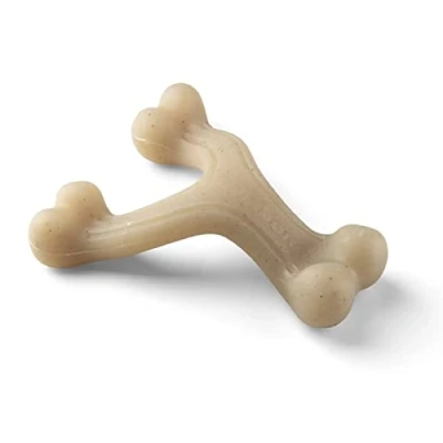 Image of Nylabone Maximum Strength Tough Extreme Gourmet Wishbone Dog Chew Toy, Infused with Extra Chicken Flavour Throughout the Bone, Small, for dogs 0 11kg