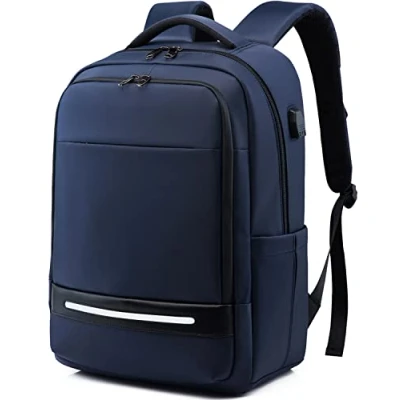 Image of Vodlbov Laptop Backpack, 17 Inch Waterproof Business Travel Work Computer Rucksack Bag with USB Charging Port,Anti Theft College School for Men Women,Blue