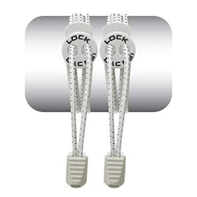 Image of LOCK Laces Elastic No Tie Shoe One Size Fits All for Kids and Adults Shoelaces, White