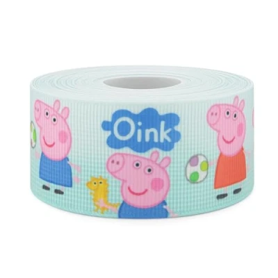 Image of Yellow Spot Peppa Pig 2m x 22mm Wide for Personalised Birthday Cake Decoration Ribbon &amp; Decorating Ideas Present Gift Wrap Bows Toppers Wrapping Bags Box Balloon String Cards Art Craft