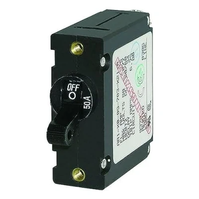 Image of Blue Sea Systems 7228 A Series Black Toggle Single Pole 50A Circuit Breaker