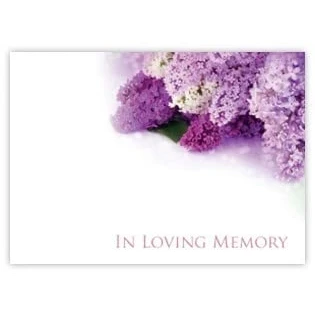 Image of celloexpress In Loving Memory (Lilacs) Flower Message Cards 90mm x 125mm Bereavement Florist Card Sympathy Condolences Notes (Pack of 6)