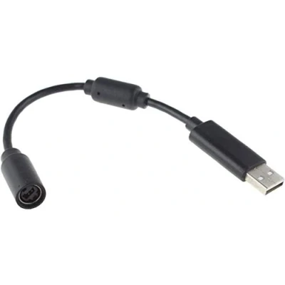 Image of USB Breakaway Cable for Xbox Replacement Dongle Breakable Cord Compatible with Microsoft One and 360 (black)