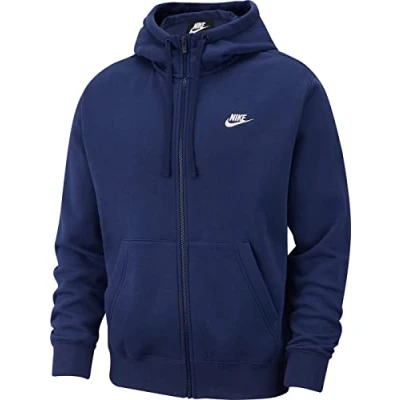 Image of Nike Sportswear CLUB Hoodie Zipup sweatshirt, Men&#039;s, Size: 4XL T, Midnight navy/white