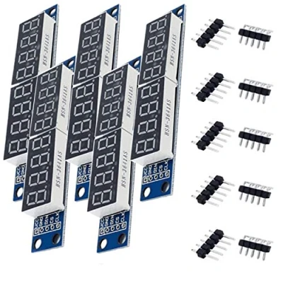 Image of AZDelivery 5 x LED TM1637 Display 8 Digits 7 Segment MAX7219 Module compatible with Arduino and Raspberry Pi including eBook