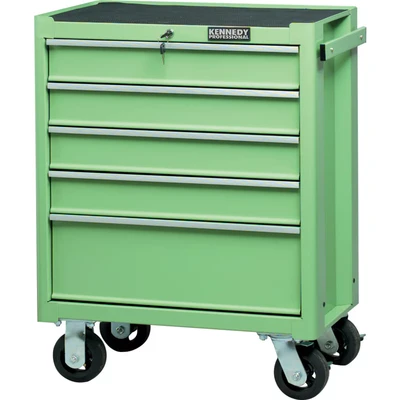 Image of Kennedy Green 5 Drawer Professional Roller Cabinet