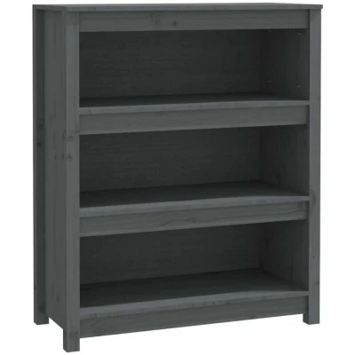 Image of vidaXL Book Cabinet Grey 80x35x97 cm Solid Wood Pine