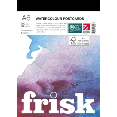 Image of Frisk Watercolour Paper Pad 300gsm Cold Pressed/Not 30sheets A6, White