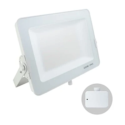Image of G.W.S® Infinity 200W 18000 20000Lms, White Casing Outdoor IP65 Waterproof LED Floodlight with Photocell Dusk Till Dawn Sensor, Energy Saving Security Light, Tri Colour (3000K/4000K/6000K)