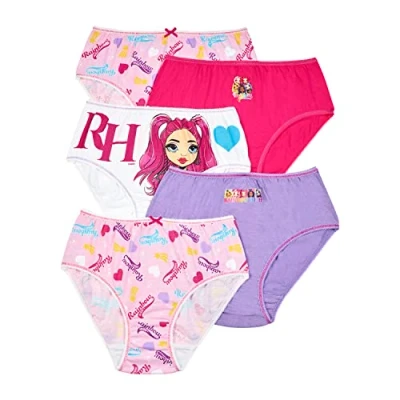 Image of Rainbow High Girls Knickers, Multipack Briefs for Girls, Ages 4 to 11 Years Old (4 5 Years)