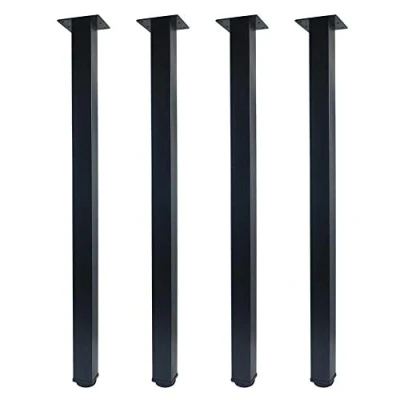 Image of QLLY 75cm/29.5 inch Adjustable Metal Desk Legs, Square Office Table Furniture Leg, Set of 4 (75 cm, Black)