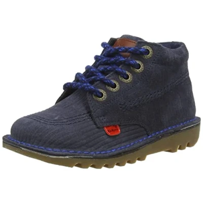 Image of Kickers Boy&#039;s Kick Hi Cord Ankle Boot, Dark Blue, 12 UK Child