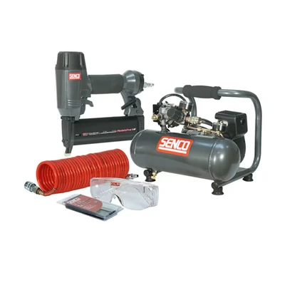 Image of Senco Finish Pro 18 Pneumatic Nailer &amp; 1 HP Compressor Kit 110V SENPC0964UK1