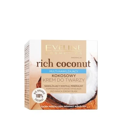 Image of Eveline Rich Coconut Multi Moisturizing Face Cream for Sensitive All Type Skin 50ml