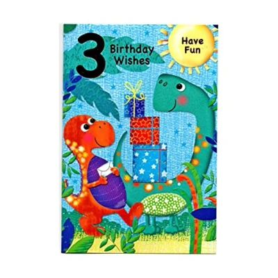 Image of Birthday Card for three (3) 3rd year old boy. Free Post (UK)
