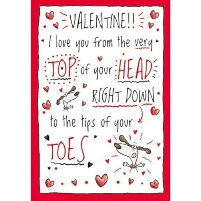 Image of Regal Publishing Humour Valentine&#039;s Card Open 9 x 6 inches