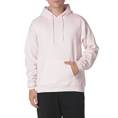 Image of Hanes Men&#039;s EcoSmart Hoodie, Midweight Fleece, Pullover Hooded Sweatshirt, Pale Pink, XXL